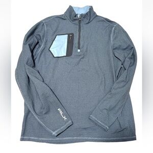 RLX Ralph Lauren Classic Fit Luxury Herringbone Jersey Pullover Sz L Mens Shirt